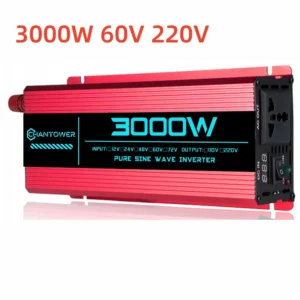 Pure Sine Wave Inverter DC 60V To AC 220V/110V 1000W 1600W 3000W 4000W 5000W 6000W Power Converter Car Solar Inverter - Color Name : 3000W 60V 220V