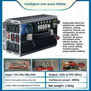 High - Power 12V/24V/48V/60V to 220V Modified Sine Wave Car Inverter for Vehicles - AliExpress 15 - Color : 12V to 220V 9000W