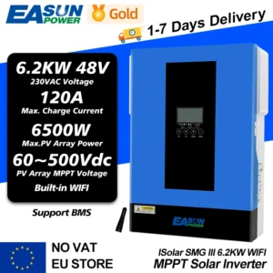 EASUN 6.2KW 11KW Solar Inverter AC 220V DC 48VDC Dual MPPT 160A 500VDC PV Input Pure Sine Wave Hybrid Inverter with WiFI - AliExpress 13 - Color : SMG III 6.2KW wifi - Ships From : PL