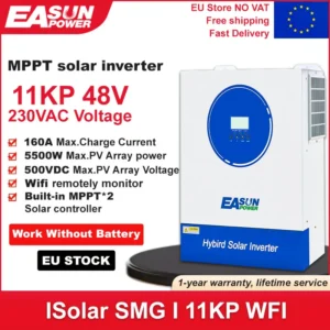Easun Dual MPPT Hybrid Soalr Inverter 11KW 150A Dual AC Output 230V 48V 50hz/60hz 500vdc Off Grid Solar Charger WIFI Parallel - AliExpress 13 - Color : SMG-II-11KP - Ships From : PL