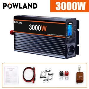 POWLAND 5000W 4000W 3000W Power Inverter DC 12V 24V To AC 220V Pure Sine Wave Car Inverter Converter Remote Control EU Socket - AliExpress 13 - Color : 3000W - Socket Type : Europe - Input Voltage : 12V