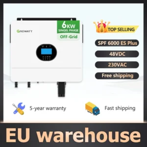 Growatt 6KW Off Grid Inverter SPF 6000 ES Plus Pure Sine Wave Single Phase 48VDC 230VAC Hybrid Inverter European warehouse - AliExpress 13 - Output Voltage : 230V - Ships From : Poland - Input Voltage : 48V