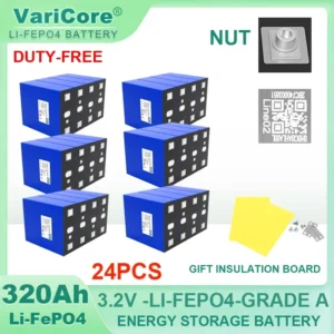 3.2V 360Ah 340Ah Lifepo4 Rechargeable Battery Lithium Iron Phosphate Travel Solar RV Campers 12v 24v batteries Grade A Tax Free - Color : 3.2V 320Ah 24pcs