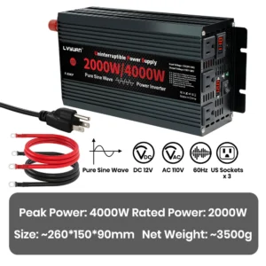 4KW UPS Inverter Charger Pure Sine Wave Solar Inverter DC12/24V To AC 220V/230V110V/120V,For RV,Truck, Solar, Outdoor - AliExpress  - Color Name : 12V US 120V 60HZ - Ships From : Poland