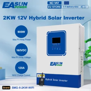 Easun 2KW 3.2KW 4KW Hybrid Solar inverter 12v/24v MPPT Off Grid Pure Sine Wave 100A 120A 230v 50/60hz Solar Inverter Charger - AliExpress 13 - Color : SMG-II-2KW-WIFI - Ships From : Poland
