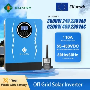 Sumry 3800w 6200kw Off Grid Hybrid Solar Inverter 110A MPPT Solar Charger 24/48V Pure Sine Wave Solar Inverter - AliExpress 13 - Color : 3800W 24V - Output Voltage : 220-240V - Ships From : Poland