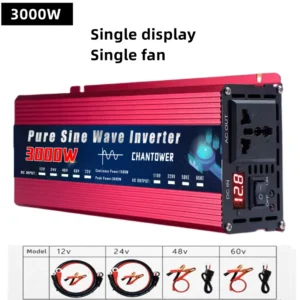 Pure Sine Wave Inverter 12V 220V 110V 2000W 4000W 5000W DC To AC 50Hz 60Hz Portable Power Voltage Converter Car Solar Inverter - AliExpress 13 - Color : 3000W - Socket Type : Universal - Input Voltage : 12V - Output Voltage : 220V 60HZ