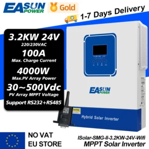 EASUN Mppt Solar Inverter 11KW 6.2KW 48v Dual Output 4KW 3.2KW 24V 2.2KW 12V Off Grid Inverter Built-In Wifi Support RS485 RS232 - AliExpress 13 - Color : 3.2KW 24V WiFi
