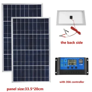 Outdoor Solar Panel 600W 12V Polycrystalline USB Power Portable Rechargeable Solar Cell Solar Generator for Home Lighting Camp - AliExpress  - Color : 2pcs 30A controller