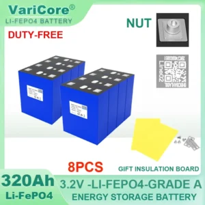 3.2V 360Ah 340Ah Lifepo4 Rechargeable Battery Lithium Iron Phosphate Travel Solar RV Campers 12v 24v batteries Grade A Tax Free - Color : 3.2V 320Ah 8pcs