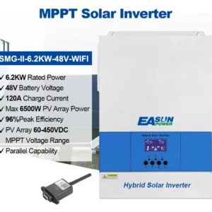 EASUN POWER Solar Hybrid Inverter 50Hz/60Hz 4KW 3.2KW 24V Hybrid Inverter 2KW 12V 230VAC Pure Sine Wave MPPT inversor 6.2KW 48V - AliExpress 13 - Color : 6.2KW WIFI Parallel - Ships From : Poland