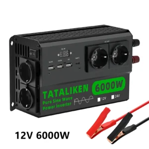 Pure Sine Wave Inverter  4000W/5000W high-power converter  voltage conversion converter adapter EU Socket - AliExpress 34 - Color Name : 12V6000W220VEU-black