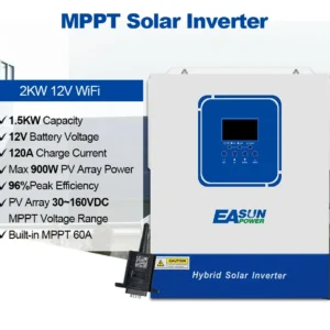 Easun Power Hybrid Solar Inverter 2KW 3.2KW 4KW 6.2KW 120A Mppt Charge 24V 48V 220V Pure Sine Wave Off Grid Wifi Inverter 500V - AliExpress 13 - Color : 2KW-WIFI - Ships From : spain