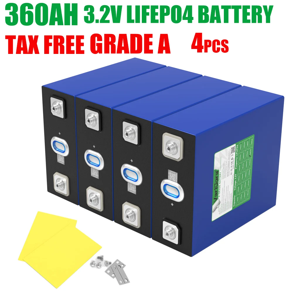 3.2V 360Ah LiFePO4 Battery Lithium Iron Phosphate 10000Cycle for 12v 24v Travel Solar Campers Golf Cart Yacht Grade A Tax Fre - AliExpress 44 - Color : 3.2V 360Ah 4pcs - Ships From : GERMANY