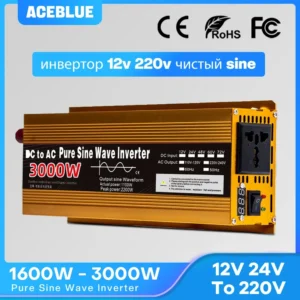 Inverter 12v 220v Pure Sine Wave 1600W 2200W 3000W DC 12v To AC 220V Portable Power Supply Converter Car Solar Inverter - AliExpress 34 - Color Name : 12V 50HZ 3000W