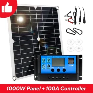 1000W Solar Panel 12V Solar Cell 10A-100A Controller Solar Plate Kit For Phone RV Car Caravan Home Camping Outdoor Battery - AliExpress 13 - Color : With 100A Controller