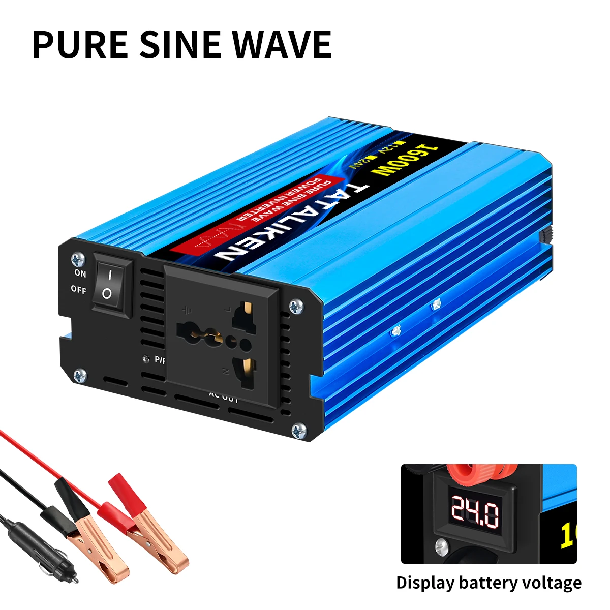 Pure Sine Wave Inverter 1000W-4000W DC 12V and 24V to AC 220V 50hz Power Inverter Charger Adapter Universal Socket - AliExpress 34 - Color Name : 24V1600W 220V