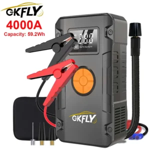 GKFLY 4 in 1 Car Jump Starter 150PSI Air Pump Tyre Compressor 7000A Starter Device 12V Power Bank Digital Inflatable Pump - AliExpress 34 - Color : 4000A 59.2Wh - Ships From : spain