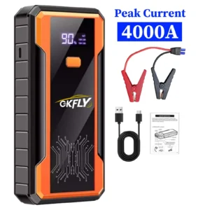 Portable 4000A Jump Starter 150PSI Air Pump Power Bank 4 In 1 Air Compressor Cars Battery Starters Starting Auto Tyre Inflator - AliExpress 34 - Color : 4000A NO Pump - Ships From : spain