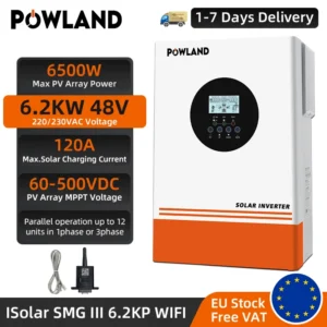 POWLAND 11KW 6.2KW 4KW Hybrid Solar Inverter 48V 24V 230V With Max 160A 120A MPPT Charge Controller PV Max 500V Support BMS EU - AliExpress 13 - Color : SMG III 6.2KP WIFI