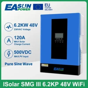 EASUNPOWER Hybrid Solar Inverter 6200W Pure Sine Inverter 120A MPPT Solar Charge Controller 48V 220V PV Input 500V With Wifi - AliExpress 13 - Color : SMG III 6.2KW Wifi - Ships From : Australia