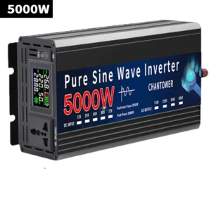 Inverter 12V 220V 2000W 3000W 4000W DC 12v/24v To AC 220v/110v Pure Sine Wave Power Supply Voltage Converter Car Solar Inverter - Color : 5000W - Socket Type : Universal - Input Voltage : 12V - Output Voltage : 110V 60HZ