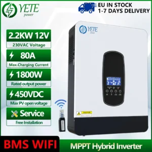 YETE 6.2KW 4.2KW Hybrid Solar Inverter On Grid Pure Sine Wave Inverter 48V 230V Dual Output with MPPT 120A Solar Charger WIFI - AliExpress 44 - Color : 2.2KW 12V WIFI - Ships From : GERMANY