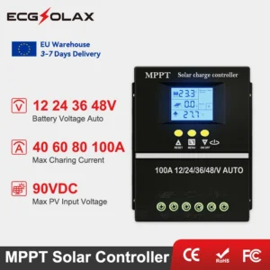 ECGSOLAX 100A 40A 60A 80A MPPT Solar Charge Controller 12V 24V 36V 48V With Dual USB Solar Panel Regulator Charging Controller - AliExpress 13 - Current : 40A - Rated Voltage : 12V 24V 36V 48V - Ships From : france