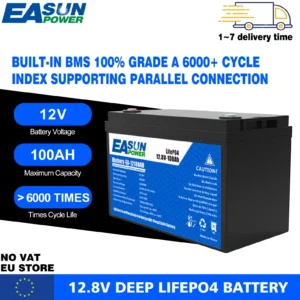 EASUN POWER LiFePo4 Battery 200AH 100A 12V 24V 100% Use Grade A EVE/Great Power Cells Solar Battery No VAT - AliExpress 13 - Color : 12V 100Ah