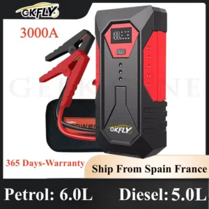 GKFLY 2000A 3000A 4000A Car Jump Starter Big Power Bank Car Battery Booster 12V Car Starting Device for Petrol  6.0L Diesel 5.0L - AliExpress 34 - Color : Brown - Ships From : spain