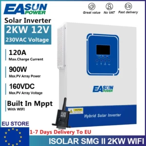 EASUN 6200W 2000W Hybrid Solar Inverter 12V 48V MPPT 120A Battery Charger Controller Pure Sine Wave Off Grid Inverter With WIFI - AliExpress 13 - Color : SMG II 2KW 12V WIFI - Ships From : PL