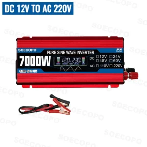 Pure Sine Wave Inverter 7000W Current Inverter 12/24/48/60V To 110V/220V Solar Compatible Home Camping Solar Inverter 12V 220V - AliExpress 44 - Color : 12V To 220V 50hz