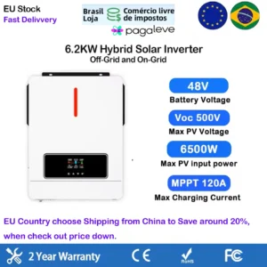 10.2KW 6.2KW 6200W 3600W Solar Hybrid Inverter with MPPT Solar Charger Controller DC 48v 24V to AC 220v 230v can no Battery work - AliExpress 13 - Color : ECO-6.2KW-48VDC - Output Voltage : 220-240V - Ships From : Chile - Input Voltage : no WIFI