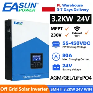 EASUN POWER 3.2 kW Hybrid Solar Inverter 24V 220V Off Grid Pure Sine Wave Inverter 120A MPPT Solar Battery Charger With WIFI - AliExpress 13 - Ships From : Poland