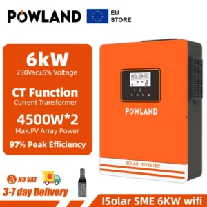 POWLAND MPPT Solar Inverter 6000W 60V-450V PV Input Max 4500W*2 220V 50Hz Pure Sine Wave Inverter With CT Function Include WIFI - AliExpress 13 - Color : SME-6KW-WIFI
