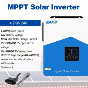 EASUN Solar Inverter 2.2KW 3.2KW 4.2KW 6.2KW 12V 24V 48V Pure Sine Wave Hybrid Inverter With 80A 120A Power Controller NO VAT - AliExpress 13 - Color : 4.2KW-WIFI - Ships From : spain