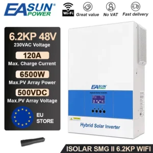 EASUN POWER 11KW Hybrid Solar Inverter 6.2KW Pure Sine Inverter 48V Off Grid Pure Sine 160A MPPT Solar Charger PV 500VDC NO TAX - AliExpress 13 - Color : SMG-II-6.2KP-48V-WIFI