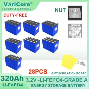 3.2V 360Ah 340Ah Lifepo4 Rechargeable Battery Lithium Iron Phosphate Travel Solar RV Campers 12v 24v batteries Grade A Tax Free - Color : 3.2V 320Ah 28pcs