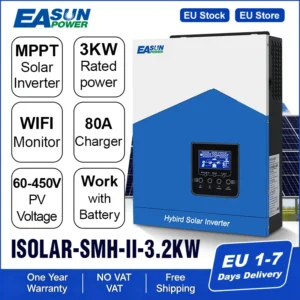 Easun Power 3.2kw 24V 3000W Solar Hybrid Off Grid Inverter MPPT 80A Solar Charger Lifepo4 Lithium Battery 230VAC PV 60V-450VDC - AliExpress 13 - Ships From : Poland