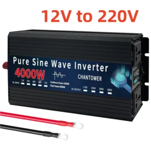 Pure Sine Wave Inverter 12V 220V/110V 1000W 1600W 2200W 3000W 4000W 5000W DC To AC Power Voltage Converter Car Solar Inverter - Color Name : 4000W 12V 220V