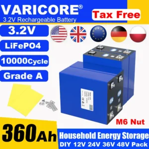 3.2V 360Ah 340Ah Lifepo4 Rechargeable Battery Lithium Iron Phosphate Travel Solar RV Campers 12v 24v batteries Grade A Tax Free - Color : 3.2V 360Ah 4pcs