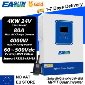 EASUN Mppt Solar Inverter 11KW 6.2KW 48v Dual Output 4KW 3.2KW 24V 2.2KW 12V Off Grid Inverter Built-In Wifi Support RS485 RS232 - AliExpress 13 - Color : 4KW 24V WiFi