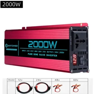 Pure Sine Wave Inverter DC 12v/24v/48v/60v/72v To AC 110v/220v 6000W 5000W 4000W 3000W 1600W Converter Car Solar Power Inverter - AliExpress 13 - Color : 2000W - Input Voltage : 12V - Output Voltage : 110V 60Hz
