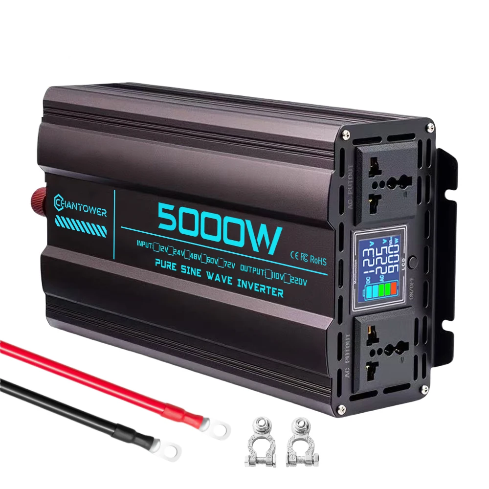 Pure Sine Wave Inverter DC 12V/24V To AC 220V 2000W 3000W 4000W 5000W 6000W Power Converter Car Solar Inverter For Home,RV,Truck - AliExpress 34 - Color Name : 12V 220V 5000W