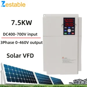 Solar VFD DC400-700V to 3PH 380V 7.5KW Variable Frequency Drive Converter for Motor Speed Control Inverter - AliExpress 13 - Color : 7.5KW - Input Voltage : DC400-700V - Output Voltage : 3PH 0-460VAC - Ships From : China Mainland