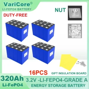 3.2V 360Ah 340Ah Lifepo4 Rechargeable Battery Lithium Iron Phosphate Travel Solar RV Campers 12v 24v batteries Grade A Tax Free - Color : 3.2V 320Ah 16pcs