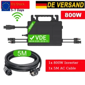 800W/2000W Micro Inverter 230V 50Hz Grid-Tied, MPPT 25-55V, IP67 storm, WiFi, Solarman Monitoring, Pure Sine, EU Plug - AliExpress 13 - Color : 800W-AC CABLE - Output Voltage : 220-240V - Ships From : GERMANY