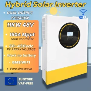 Hot! 11KW 48V Hybrid Solar Inverter | Pure V Sine have 160A Dual PV MPPT WiFi Off-Grid MPPT Solar Charger - AliExpress 44 - Color : 11kw-48v-wifi - Ships From : france
