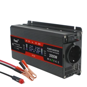 Power Inverter 1500W/2000W/2600W LCD Display DC 12V to AC 220V Solar 2 USB Car Transformer Convert EU Socket Modified Sine Wave - AliExpress 34 - Color Name : 2000W Black - Ships From : spain