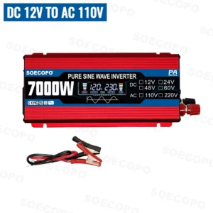 Pure Sine Wave Inverter 7000W Current Inverter 12/24/48/60V To 110V/220V Solar Compatible Home Camping Solar Inverter 12V 220V - AliExpress 44 - Color : 12V To 110V 60hz